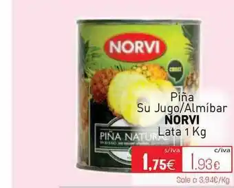 Cuevas Cash Norvi Piña Su Jugo-Almíbar Lata 1kg oferta