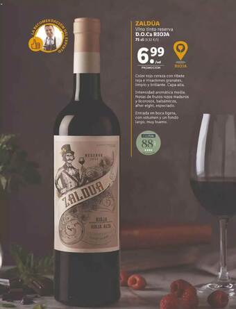 Lidl Zaldúa Vino Tinto Reserva D.O.Ca Rioja 75cl oferta