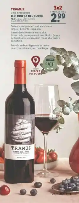 Lidl Tramuz Vino Tinto Joven D.O. Ribera Del Duero 75cl oferta
