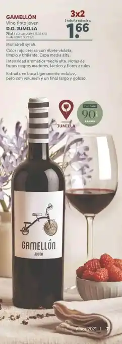 Lidl Gamellón Vino Tinto Joven D.O. Jumilla 75cl oferta