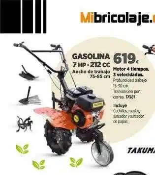 Mi Bricolaje Motor 4 Tiempos 3 velocidades Gasolina 7 HP - 212 Cc oferta