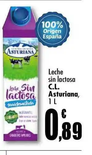 Unide Supermercados C.L. Asturiana Leche sin lactosa 1 L oferta