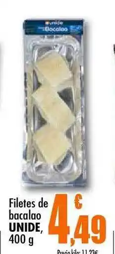Unide Supermercados Unide Filetes de bacalao 400 g oferta