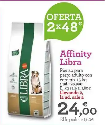 TiendAnimal Affinity Libra Pienso para perro adulto con cordero, 15 kg oferta