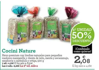 TiendAnimal Cocini Nature Heno premium con hierbas naturales para pequeños roedores manzanilla y diente de león 500 g oferta