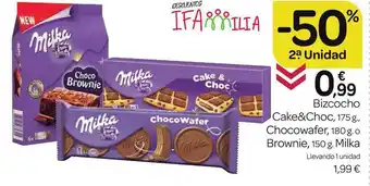 Supermercados El Jamón Milka Bizcocho Cake&Choc 175 g, Chocowafer 180 g, Brownie 150 g oferta