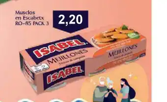 Suma Supermercados Isabel Musclos en Escabetx, Pack 3 oferta