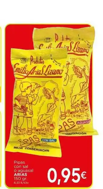 Supermercados Piedra Arias Pipas con sal ó aguasal 150 gr oferta