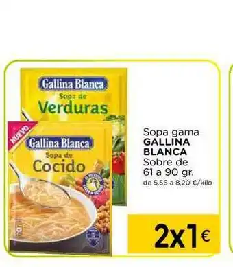 Supermercados Piedra Gallina Blanca Sopa Gama Sobre de 61 a 90 gr. oferta