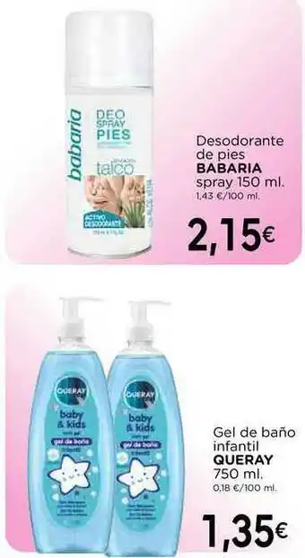 Supermercados Piedra Babaria Desodorante de pies spray 150ml , Gel De Baño Infantil Queray oferta