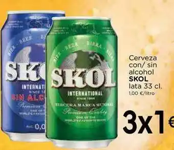Supermercados Piedra Skol Cerveza Con Sin Alcohol lata 33 cl oferta