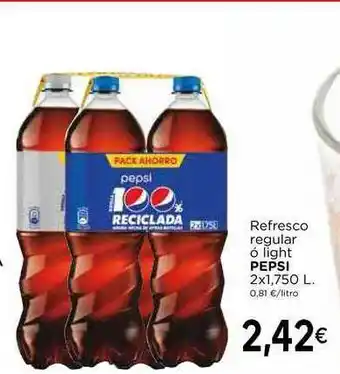 Supermercados Piedra Pepsi Refresco Regular ó Light 2x1,750 L oferta