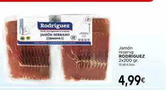 Supermercados Piedra Rodrígez Jamón Reserva 2x200gr oferta
