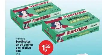 Suma Supermercados Rianxeira Sardinetes en oli d'oliva o oli d'oliva eco 57 g oferta