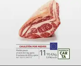 Makro Chuletón Por Medios 6 kg oferta