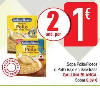 Masymas Gallina Blanca Sopa Pollo/Fideos o Pollo Bajo en Sal/Grasa oferta