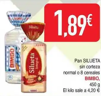 Masymas Bimbo Pan Silueta sin corteza normal o 8 cereales 450 g oferta