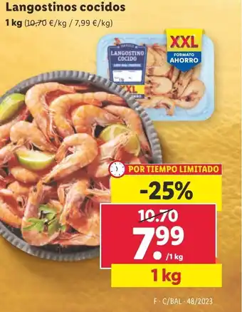 Lidl Langostinos cocidos oferta