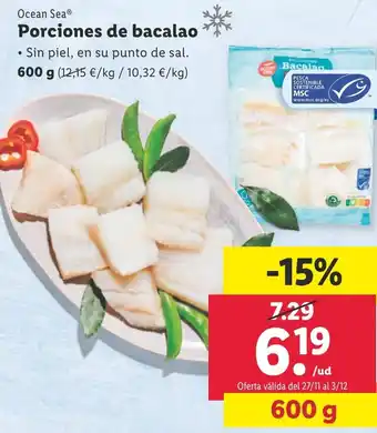 Lidl Ocean SeaⓇ Porciones de bacalao oferta