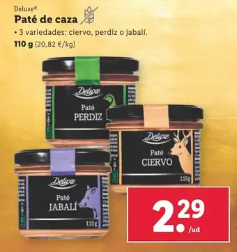 Lidl Deluxe® Paté de caza oferta