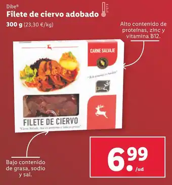Lidl DibeⓇ Filete de ciervo adobado oferta