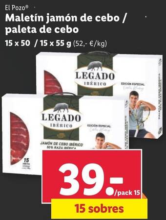 Lidl El Pozo® Maletín jamón de cebo / paleta de cebo oferta