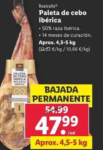 Lidl Realvalle® Paleta de cebo ibérica oferta