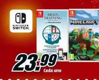 MediaMarkt Nintendo Switch, Brain Training y Minecraft oferta