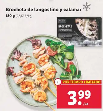 Lidl Brocheta de langostino y calamar oferta