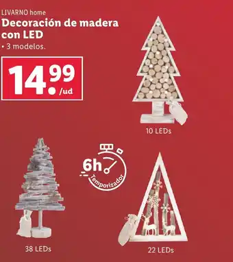 Lidl LIVARNO home Decoración de madera con LED oferta