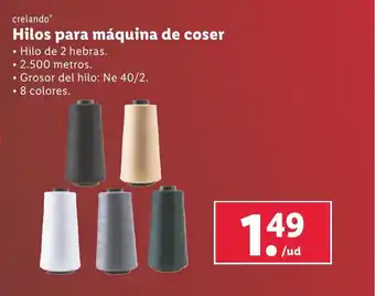 Lidl crelando® Hilos para máquina de coser oferta
