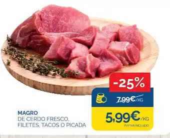 Cash Ecofamilia MAGRO DE CERDO FRESCO, FILETES, TACOS O PICADA oferta