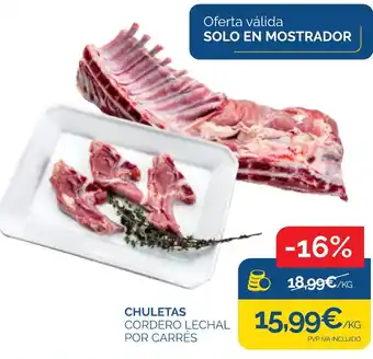 Cash Ecofamilia CHULETAS CORDERO LECHAL POR CARRÉS oferta