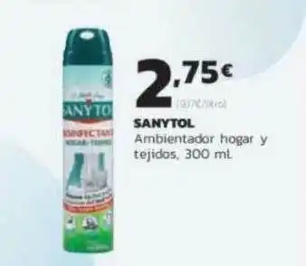 Supermercados Lupa Sanytol Ambientador Hogar Y Tejidos 300 ml oferta