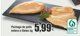 FROIZ Pechuga de pollo entera o filetes kg oferta
