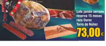 FROIZ Lote jamón serrano reserva 15 meses raza Duroc Torre de Núñez oferta