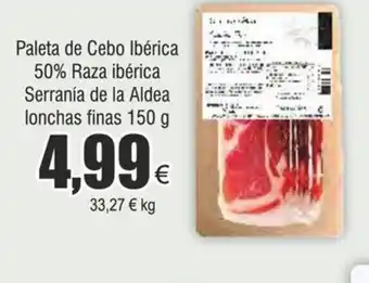 FROIZ Paleta de Cebo Ibérica 50% Raza ibérica Serranía de la Aldea lonchas finas 150 g oferta