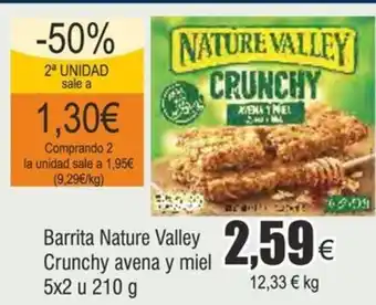 FROIZ Barrita Nature Valley Crunchy avena y miel 5x2 u 210 g oferta