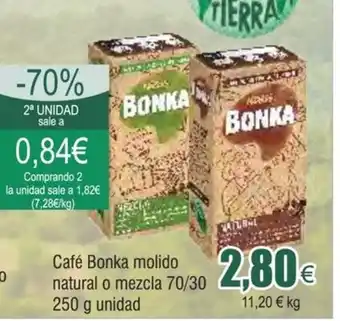FROIZ Café Bonka molido natural o mezcla 70/30 250 g unidad oferta