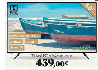 Gadis TV Led 50" Hitachi 50HAK5751 oferta
