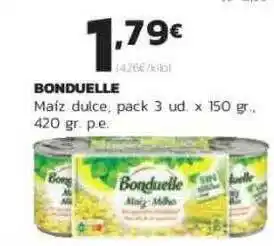 Supermercados Lupa Bonduelle Maíz Dulce pack 3 ud x 150gr 420 gr oferta