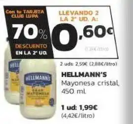 Supermercados Lupa Hellmann's Mayonesa Cristal oferta