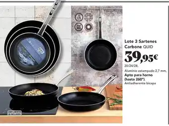 Gadis Lote 3 Sartenes Carbone Quid oferta
