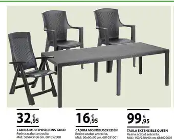 Fes Més Cadira Multiposicions Gold Cadira Monoblock Edén Taula Extensible Queen oferta