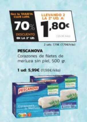 Supermercados Lupa Pescanova Corazones De Filetes De Merluza Sin Piel oferta