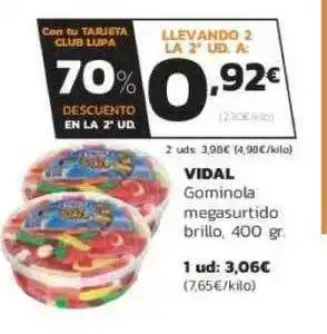 Supermercados Lupa Vidal Gominola Megasurtido Brillo 400gr oferta