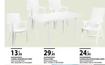 Fes Més Cadira Monoblock Arpa Taula Faro Cadira Multiposicions Loira oferta