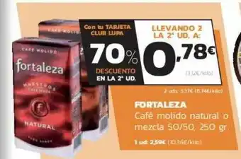 Supermercados Lupa Fortaleza Café Molido Natural O Mezcla 50/50 . 250 gr oferta
