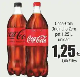 FROIZ Coca-Cola Original o Zero pet 1,25 L unidad oferta