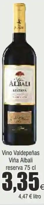FROIZ Vino Valdepeñas Viña Albali reserva 75 cl oferta
